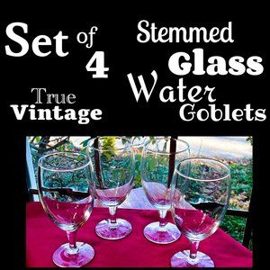 ▪️VTG▪️Set of 4 Stemmed Footed Glass Water Goblets
